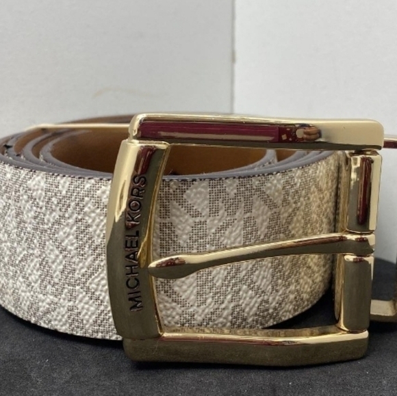 Michael Kors Accessories - Michael Kors 2 in 1 Reversible White Tan and Brown Women's Belt S/M